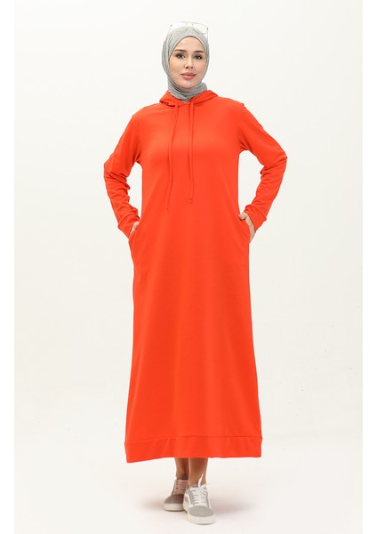 Iki Iplik Kapüşonlu Spor Elbise 0190-02 Oranj fiyatları