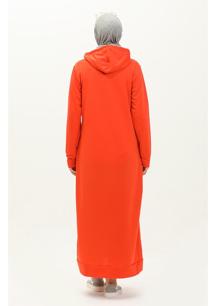Iki Iplik Kapüşonlu Spor Elbise 0190-02 Oranj indirimleri