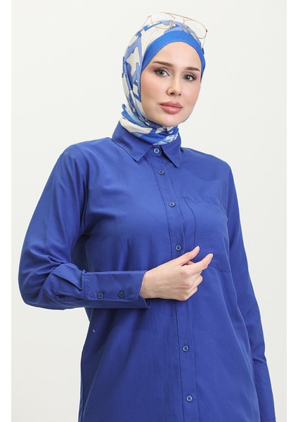 Düğmeli Tunik 4820-02 Saks modelleri