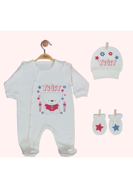 Organik Baskılı %100 Pamuk 10'lu Isimli Bebek Hastane Çıkışı