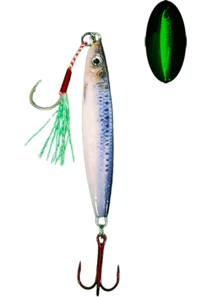 Sardalya 34G - Sahte Yem Kaşık Rapala -Levrek, Palamut, Lüfer, Çinekop, Turna Için En Iyi Glow Jig Yem