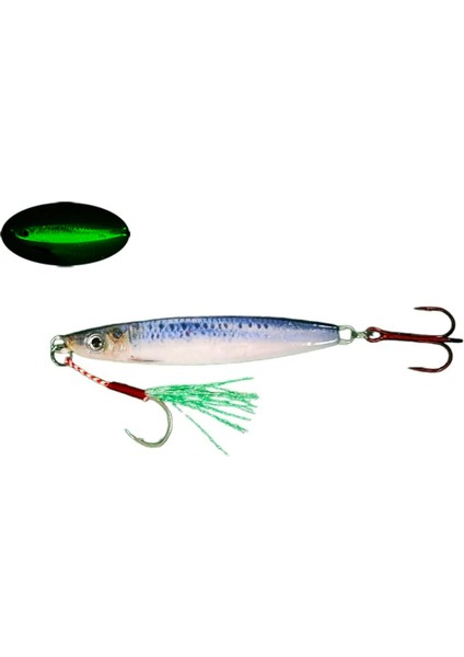 Sardalya 34G - Sahte Yem Kaşık Rapala -Levrek, Palamut, Lüfer, Çinekop, Turna Için En Iyi Glow Jig Yem