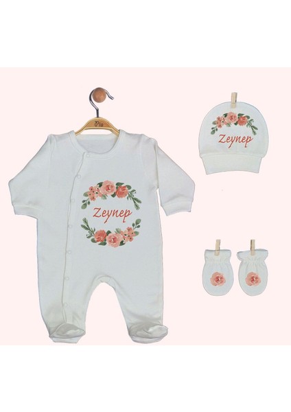 Organik Baskılı %100 Pamuk 10'lu Isimli Bebek Hastane Çıkışı