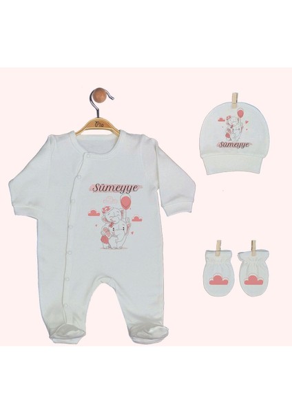Organik Baskılı %100 Pamuk 10'lu Isimli Bebek Hastane Çıkışı
