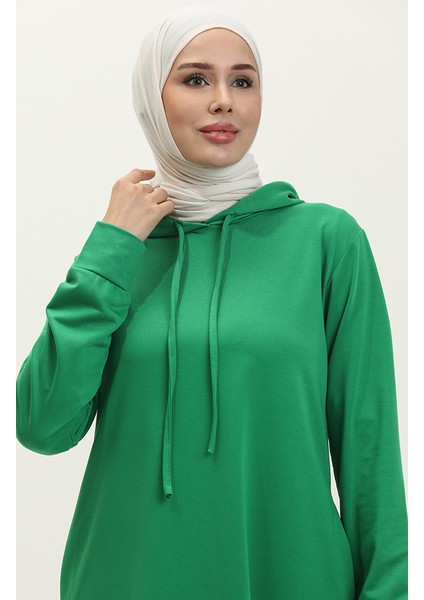 Iki Iplik Kapüşonlu Spor Elbise 0190-03 Yeşil modelleri