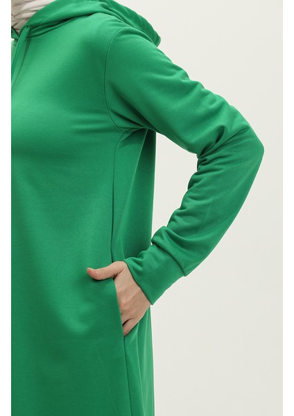 Iki Iplik Kapüşonlu Spor Elbise 0190-03 Yeşil fırsatları