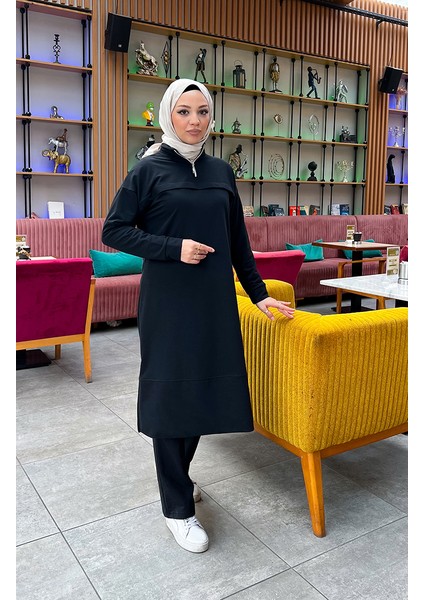 Iki Iplik Fermuarlı Eşofman Takım 3062-09 Siyah fiyatları