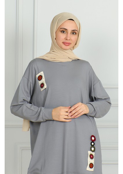 Salaş Kesim Araboy Tunik 9123-01 Gri