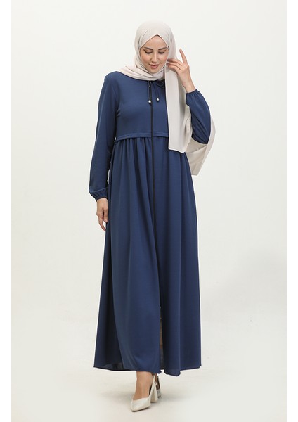 Fermuarlı Ferace 0569-10 Indigo