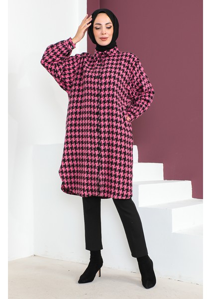 Kazayağı Desenli Tunik 23K8763-01 Fuşya fiyatları