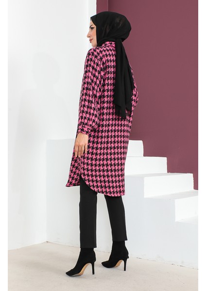 Kazayağı Desenli Tunik 23K8763-01 Fuşya indirimleri