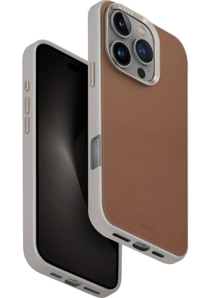 Apple iPhone 16 Pro Uyumlu Kılıf Lyden Ds Dualtone Serisi Vegan Deri Kaplama Magsafe Özellikli (Magclick™)