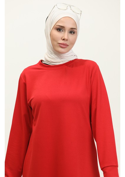 Iki Ip Tunik Pantolon Ikili Takım 0044-18 Kırmızı modelleri