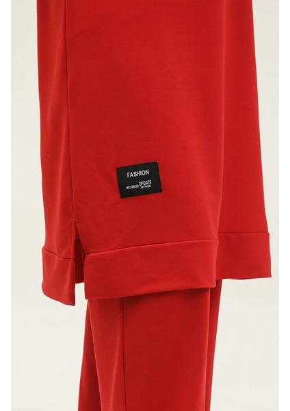 Iki Ip Tunik Pantolon Ikili Takım 0044-18 Kırmızı fırsatları