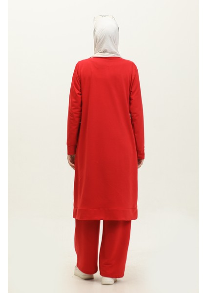 Iki Ip Tunik Pantolon Ikili Takım 0044-18 Kırmızı indirimleri
