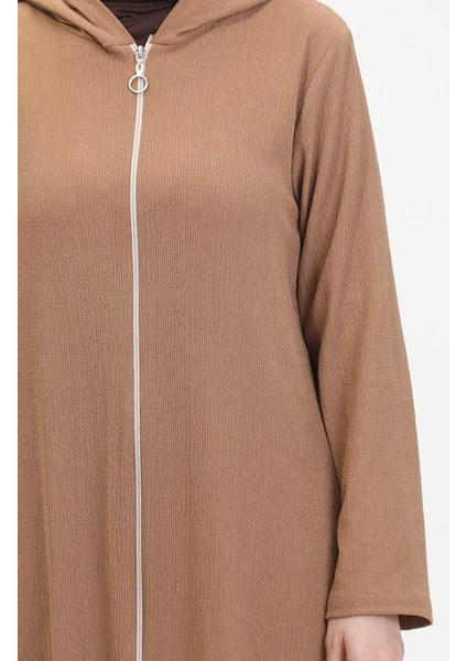 Bürümcük Kumaş Kapüşonlu Spor Ferace 1045-02 Vizon indirimleri