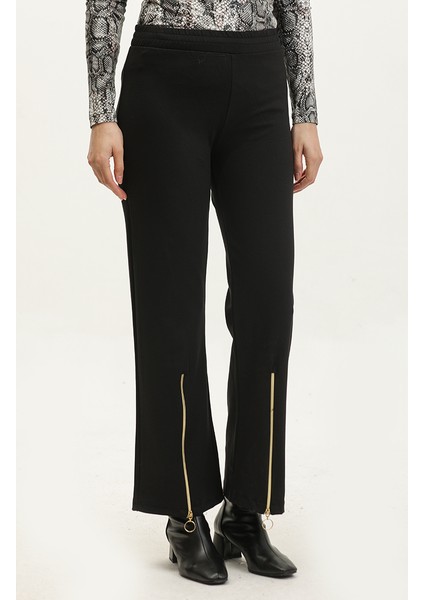 Fermuarlı Pantolon 2003-01 Siyah