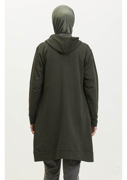 Kapüşonlu Sweatshirt 24003-02 Haki indirimleri