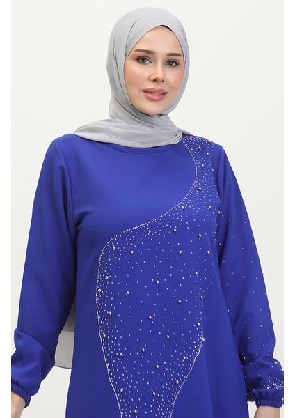 Taş Baskılı Abiye Elbise 0407-01 Saks fırsatları