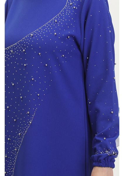 Taş Baskılı Abiye Elbise 0407-01 Saks indirimleri