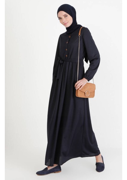 Kuşaklı Elbise 7979-11 Lacivert fiyatları