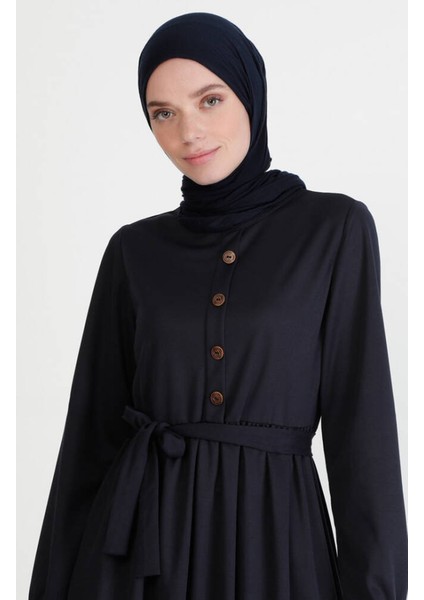 Kuşaklı Elbise 7979-11 Lacivert fırsatları