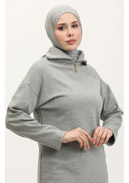 Fermuarlı Eşofman Takım 2142B-01 Gri modelleri
