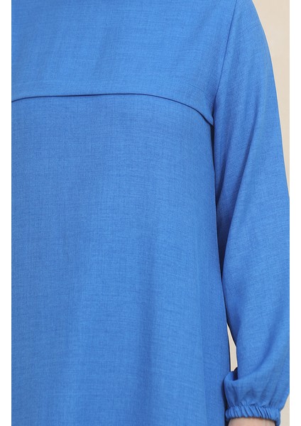 Kolu Lastikli Tunik Pantolon Ikili Takım 1005-03 Mavi