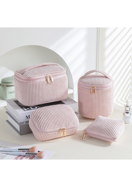 Kadife Kozmetik Çantası, Taşınabilir Çanta, Kadife Büyük Kapasiteli Saklama Çantası, Çok Fonksiyonlu Ruj Çantası, Dört Parçalı Set (Yurt Dışından)