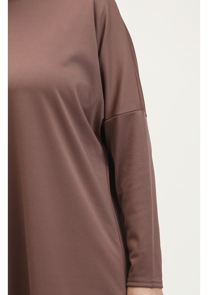 Yarasa Kol Sade Tunik 8682-01 Kahverengi fırsatları