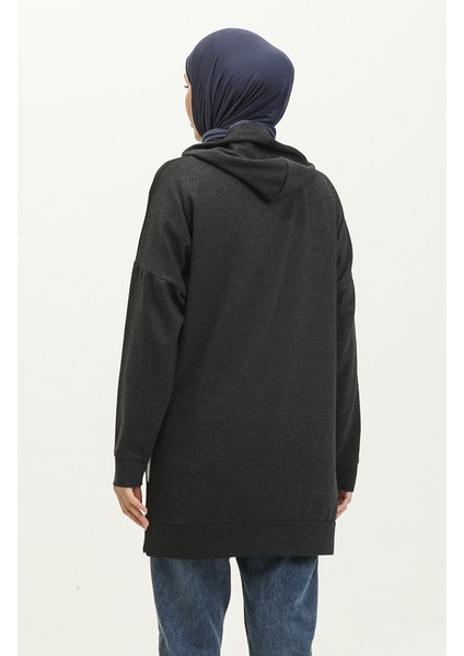 Kapüşonlu Sweatshirt 23078-01 Siyah Antrasit indirimleri