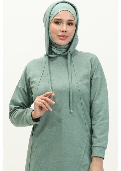 Çıma Detaylı Eşofman Takım 3039-03 Çağla Yeşili