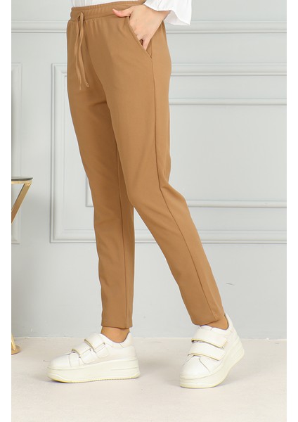 Beli Lastikli Pantolon 0498-01 Sütlü Kahve fiyatları