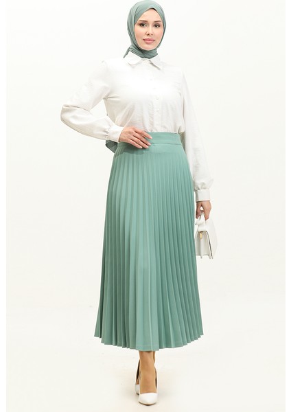 Piliseli Etek 2249-06 Su Yeşili