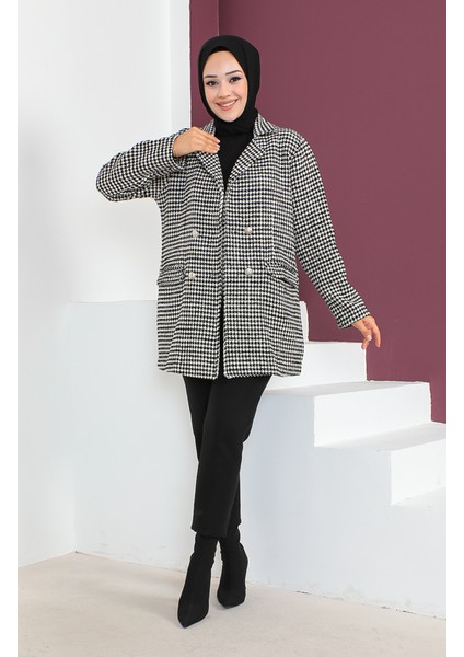 Düğmeli Blazer Ceket 23K8766-01 Siyah