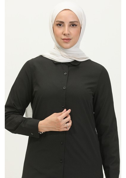 Düğmeli Tunik 6111-08 Siyah