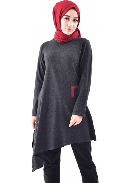 Asimetrik Tunik 3065-03 Antrasit