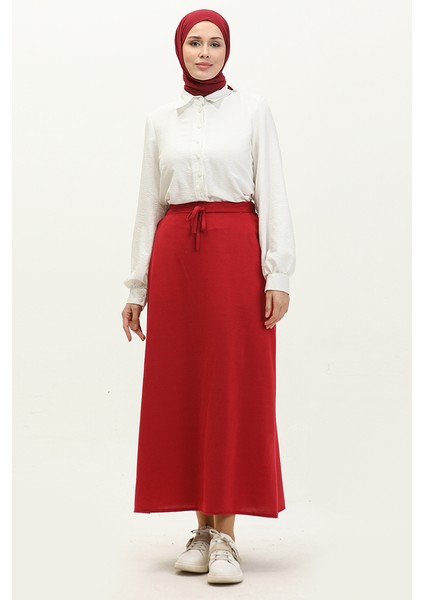 Beli Lastikli Cepli Etek 0268-05 Bordo