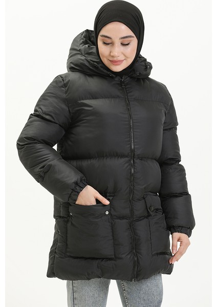 Jesicca Kumaş Dolum Şişme Mont 6053-01 Siyah modelleri