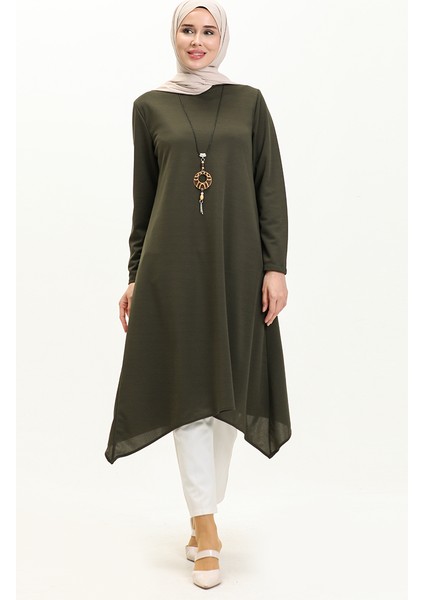Kolyeli Tunik 2323-03 Haki