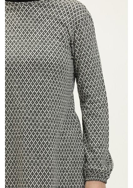 Desenli Mevsimlik Tunik 8669-01 Siyah fırsatları