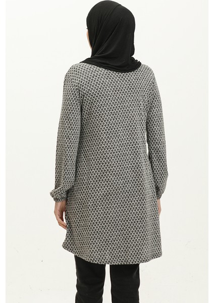 Desenli Mevsimlik Tunik 8669-01 Siyah indirimleri