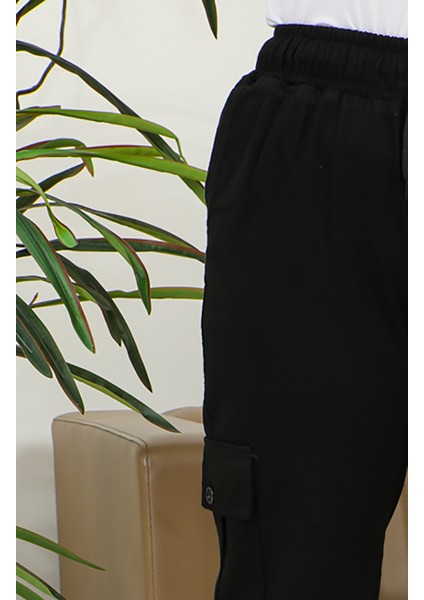 Beli Lastikli Jogger Kot Pantolon 3004-01 Siyah