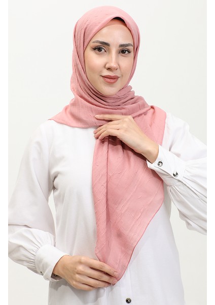 Bambu Kraş Eşarp 90165-14 Açık Gül Kurusu
