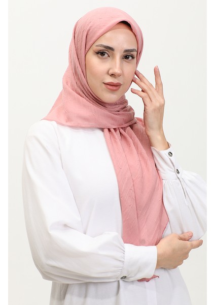 Bambu Kraş Eşarp 90165-14 Açık Gül Kurusu