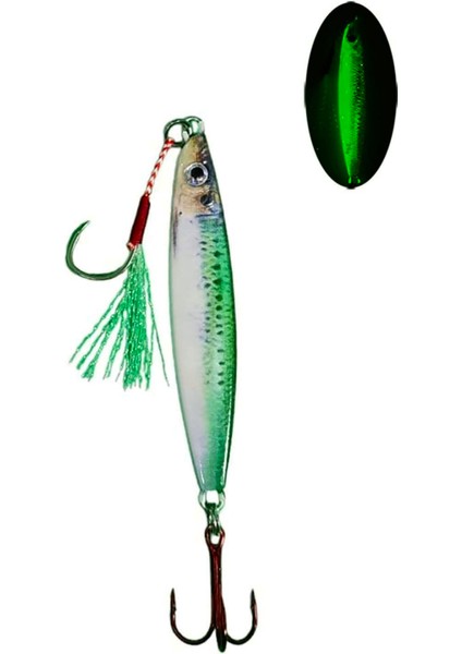 Sardalya 22G - Sahte Yem Kaşık Rapala -Levrek, Palamut, Lüfer, Çinekop, Turna Için En Iyi Glow Jig Yem