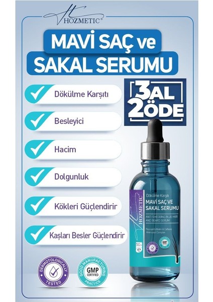 Mavi Saç Sakal Biyik Kas Bakimi Serumu Dökülme Güçlendirici Canlandiric Yipranmis Onarıcı Complex