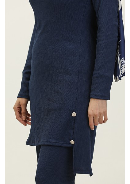 Düğme Detaylı Tunik Pantolon Ikili Takım 0101DA-05 Lacivert fırsatları