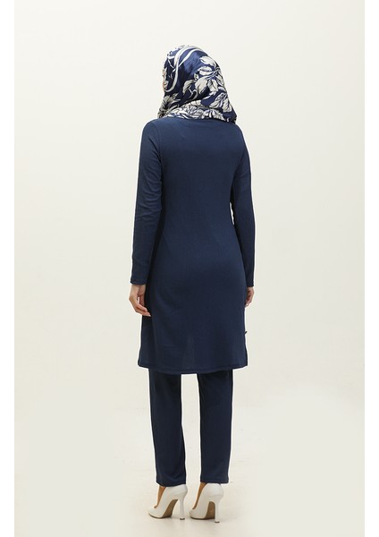 Düğme Detaylı Tunik Pantolon Ikili Takım 0101DA-05 Lacivert indirimleri
