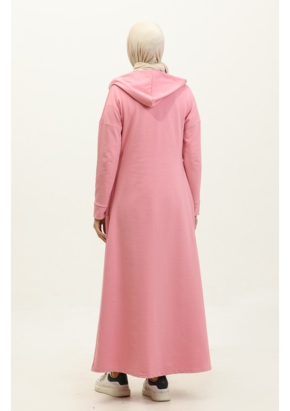 Fermuarlı Ferace 2140-07 Pembe
